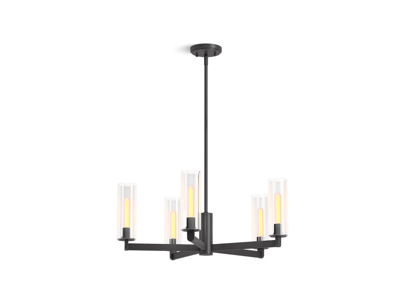 Kohler® 35878-CH05-BLL Chandelier, Matte Black Housing