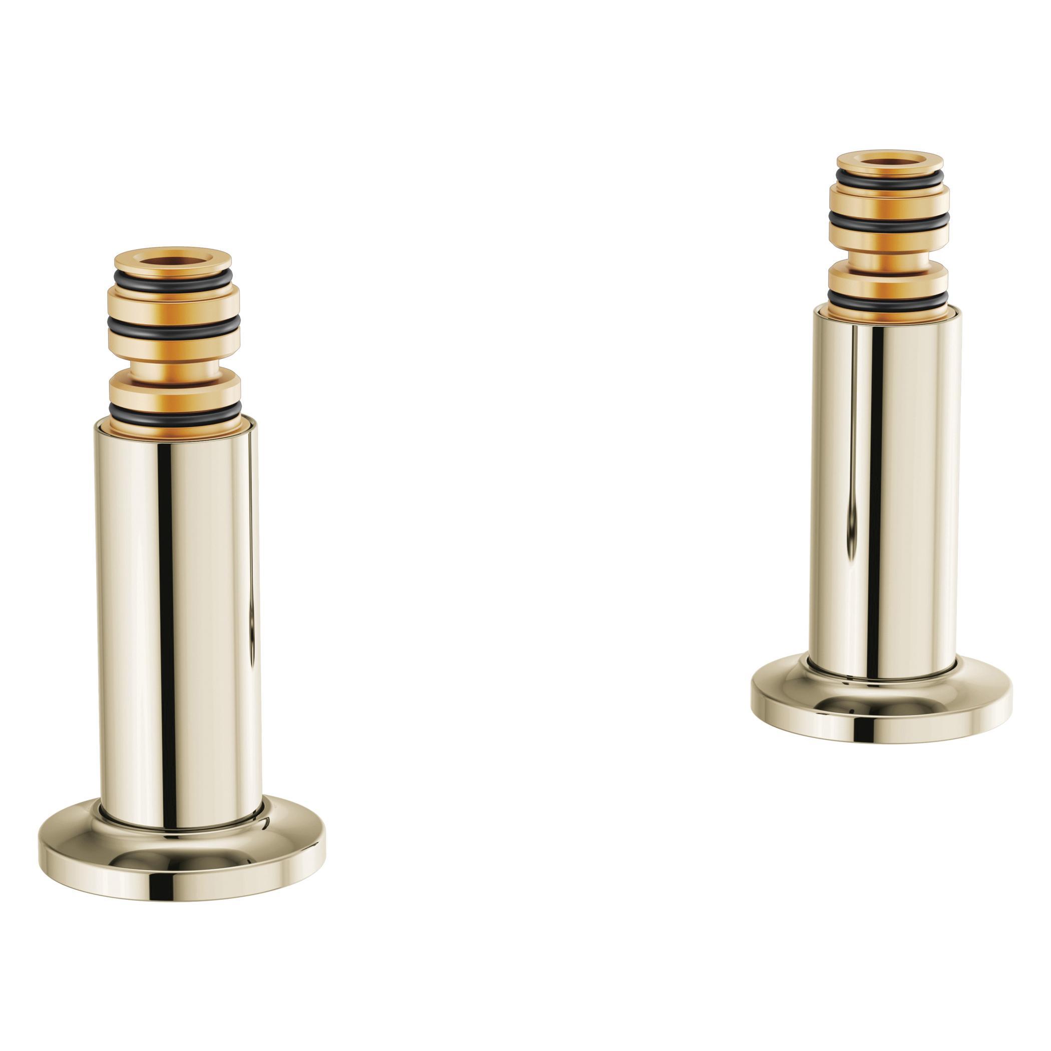 Brizo® T71765-PN Frank Lloyd Wright®/Kintsu™ Tub Filler Union, For Use With Kintsu™ Models T70307-BNX/T70310-BNXLHP Deck Mount 2-Handle Tub Filler Trim Kit With Cross Handles, Solid Brass, Polished Nickel, Import