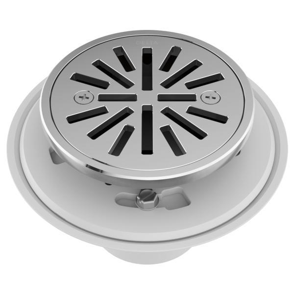 DELTA® DT061411 Round Shower Drain, 4 in Nominal, Import