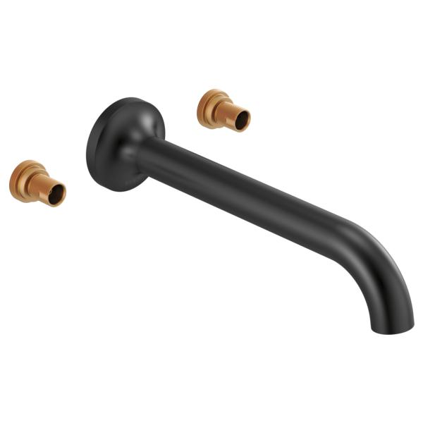 Brizo® T70475-BLLHP Jason Wu/Odin® Wall Mount Tub Filler, 9.3 gpm Flow Rate, 7-7/8 in Center, Matte Black, 2 Handles, Import, Commercial/Residential