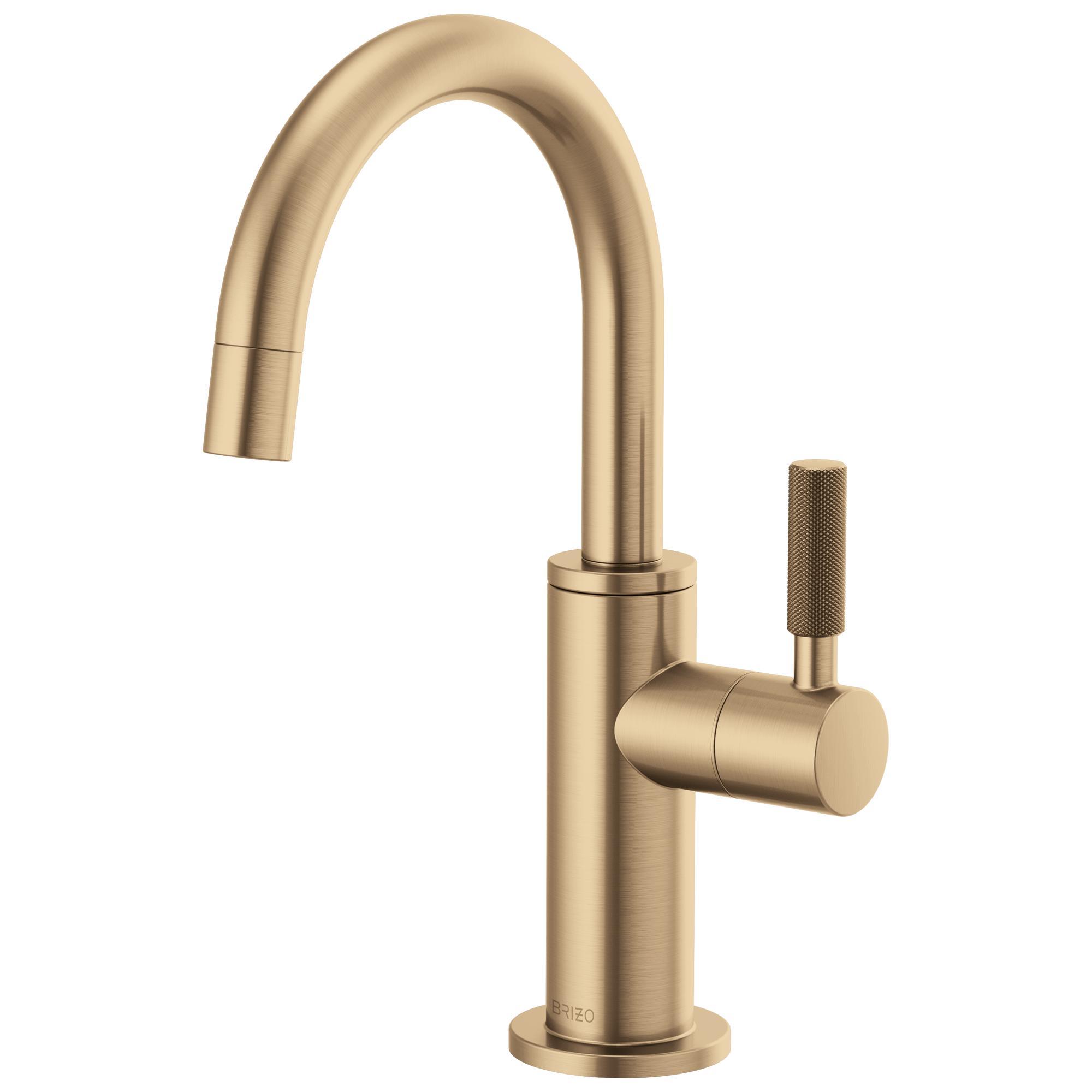 Brizo® 61343LF-C-GL Litze® Beverage Faucet, 1.5 gpm at 60 psi Flow Rate, Luxe Gold, 1 Handle, Domestic