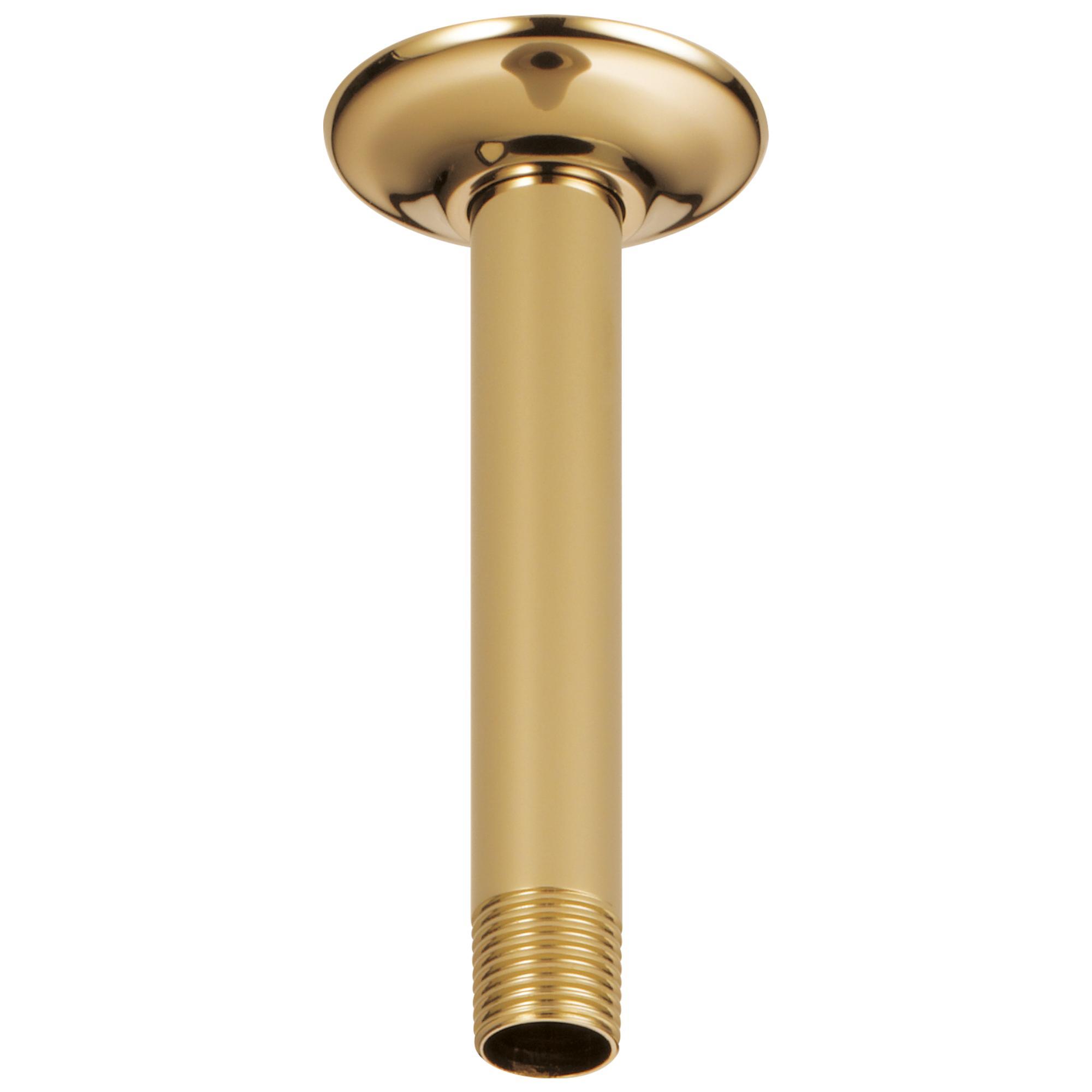 Brizo® RP48985PG Shower Arm and Flange, 6 in L, Solid Brass Arm, 1/2 in NPT Both Ends, Ceiling Mount, Import