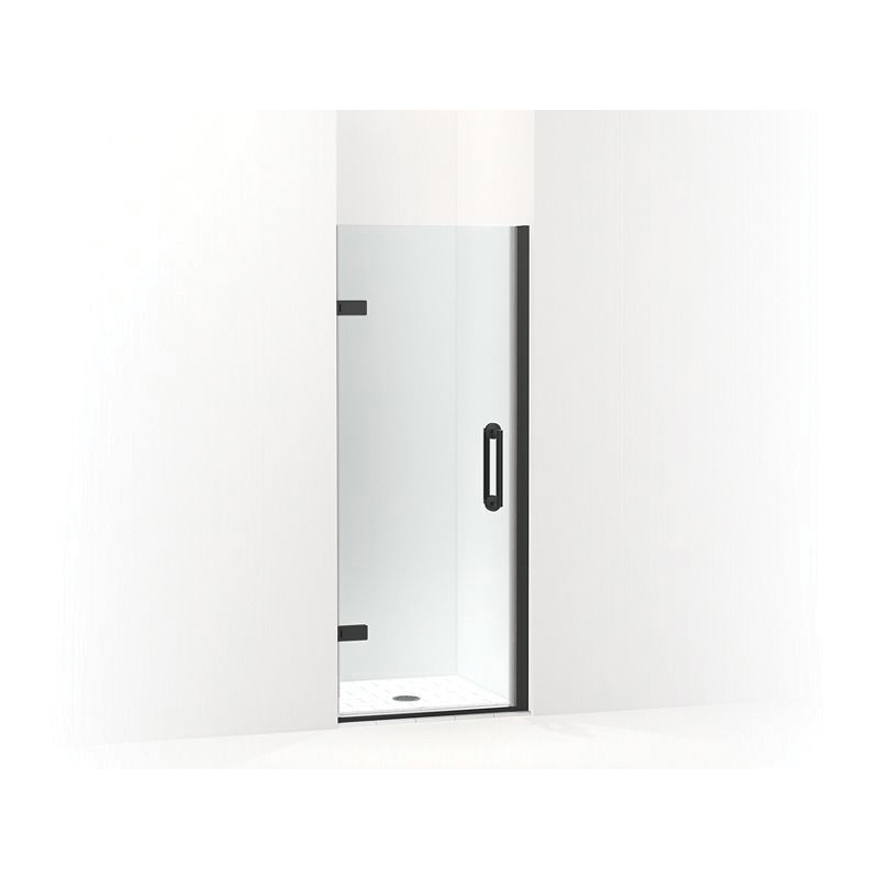Kohler® 27583-10L-BL Pivot Shower Door, Crystal Clear Tempered Glass, Frameless Matte Black Frame, 29-5/8 to 30-3/8 in Opening Width, 3/8 in THK Glass