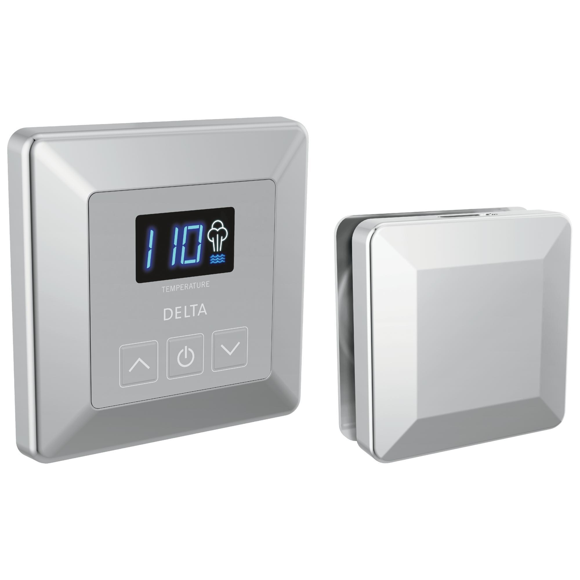 DELTA® EP103350PR Universal Steam Shower Control, Digital Display, Lumicoat Chrome, Domestic