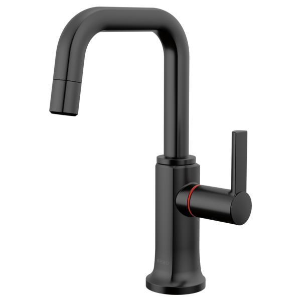 Brizo® 61307LF-H-BL Kintsu® Integrated Hot Faucet with Square Spout, 1 gpm Flow Rate, 360 deg Swing Spout, Matte Black, 1 Handles