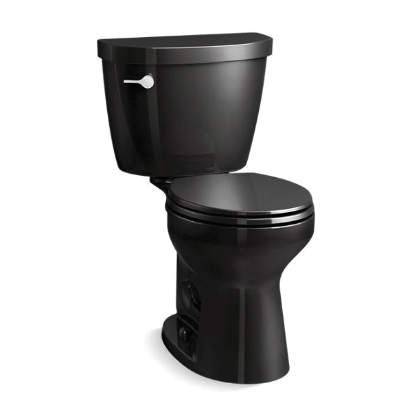 Kohler® 31589-7 K-31589 Cimarron® Comfort Height® Chair Height Toilet Bowl, Black Black™, Round Front Shape, 12 in Rough-In, 6-5/8 in H Rim, 2-1/8 in Trapway