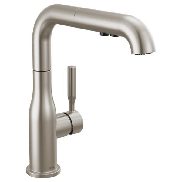 DELTA® 16943-SS-DST Soft Touch Kitchen Faucet, Residential, 1.8 gpm Flow Rate, 360 deg Swivel Spout, Stainless, 1 Handles, 1, 3 Faucet Holes