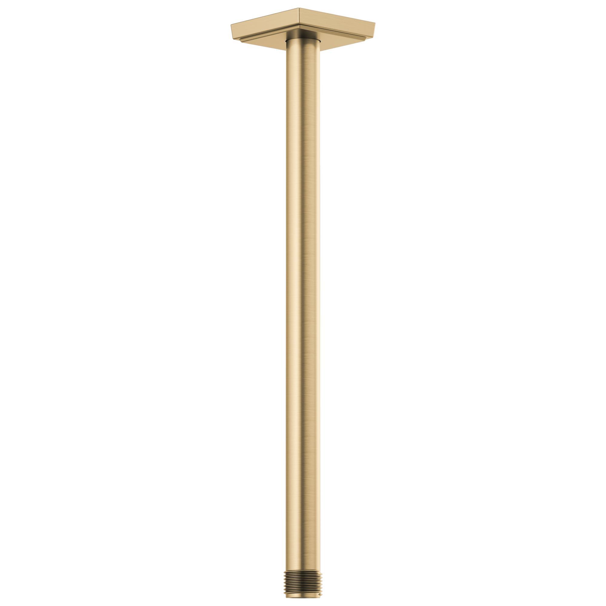 Brizo® RP101286GL Essential™ Shower Series Universal Shower Arm and Flange, 14 in L, Ceiling Mount, 1/2 in NPT, Square Flange, Import