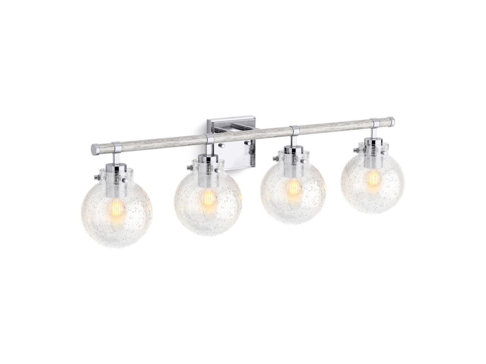 Kohler® 38415-SC04-CPL Holt Sconce, (4) Lamps A19 Lamp, 120 V, Polished Chrome Housing