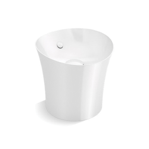 Kohler® 20703-0 Veil® Sink Basin With Overflow Drain, Round Shape, 16 in L x 16 in H, Above-Counter/Wall Mount, Fireclay, White