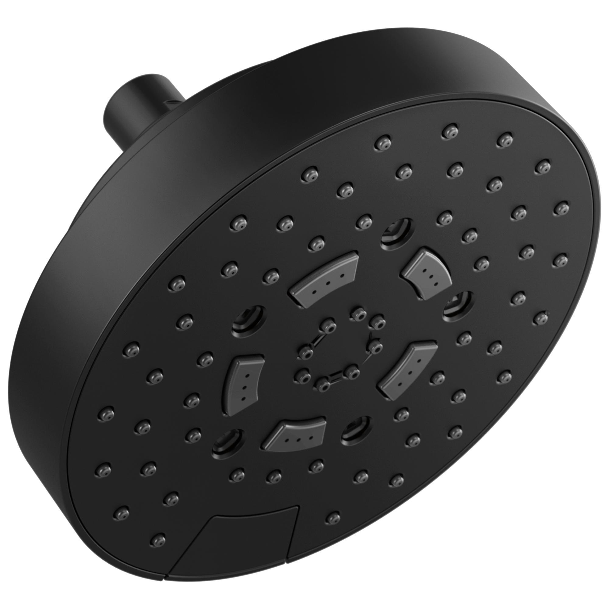 Brizo® 87492-BL-2.5 ESSENTIAL™ Linear Multi-Function Universal Showerhead With H2Okinetic® Technology and Touch-Clean® Technology, 2.5 gpm Max Flow, 5 Sprays, Wall Mount, 7 in Dia x 4-1/2 in H Head, Import