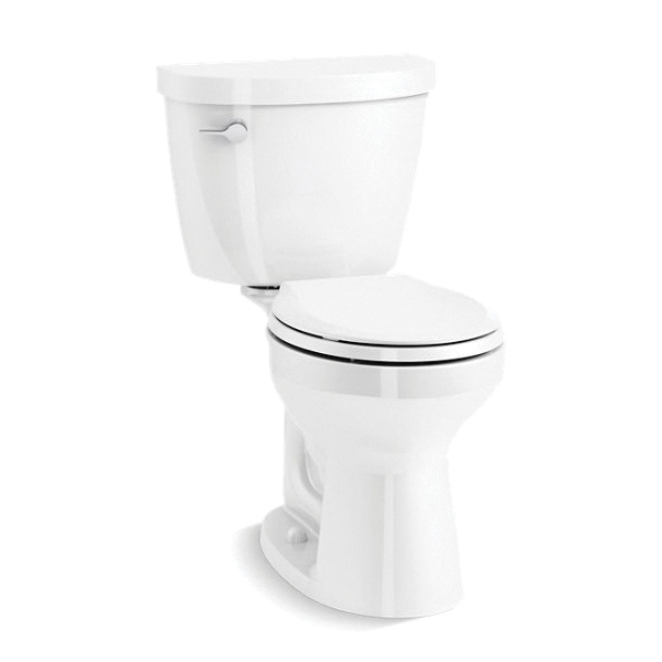 Kohler® 31641-0 K-31641 2-Piece Chair Height Toilet, Cimarron® Comfort Height®, Round Front Bowl, 6-5/8 in H Rim, 12 in Rough-In, 1.28 gpf, White
