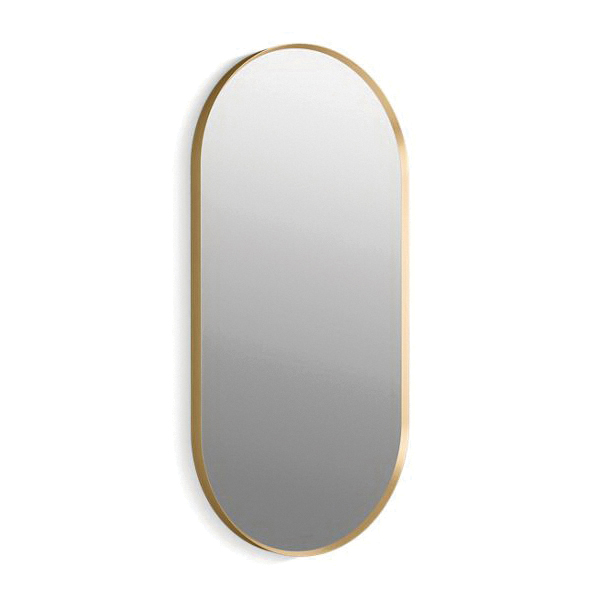 Kohler® 26051-BGL K-26051 Essential Decorative Mirror, Capsule Shape, 20-1/16 in L x 40-1/16 in W, Moderne Brushed Gold