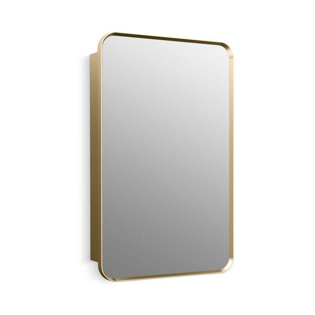 Kohler® 35570-BGL 35570 Verdera® Framed Medicine Cabinet, 5-1/2 in OAL 22 in OAW 34 in OAH, Anodized Aluminum, Moderne Brushed Gold