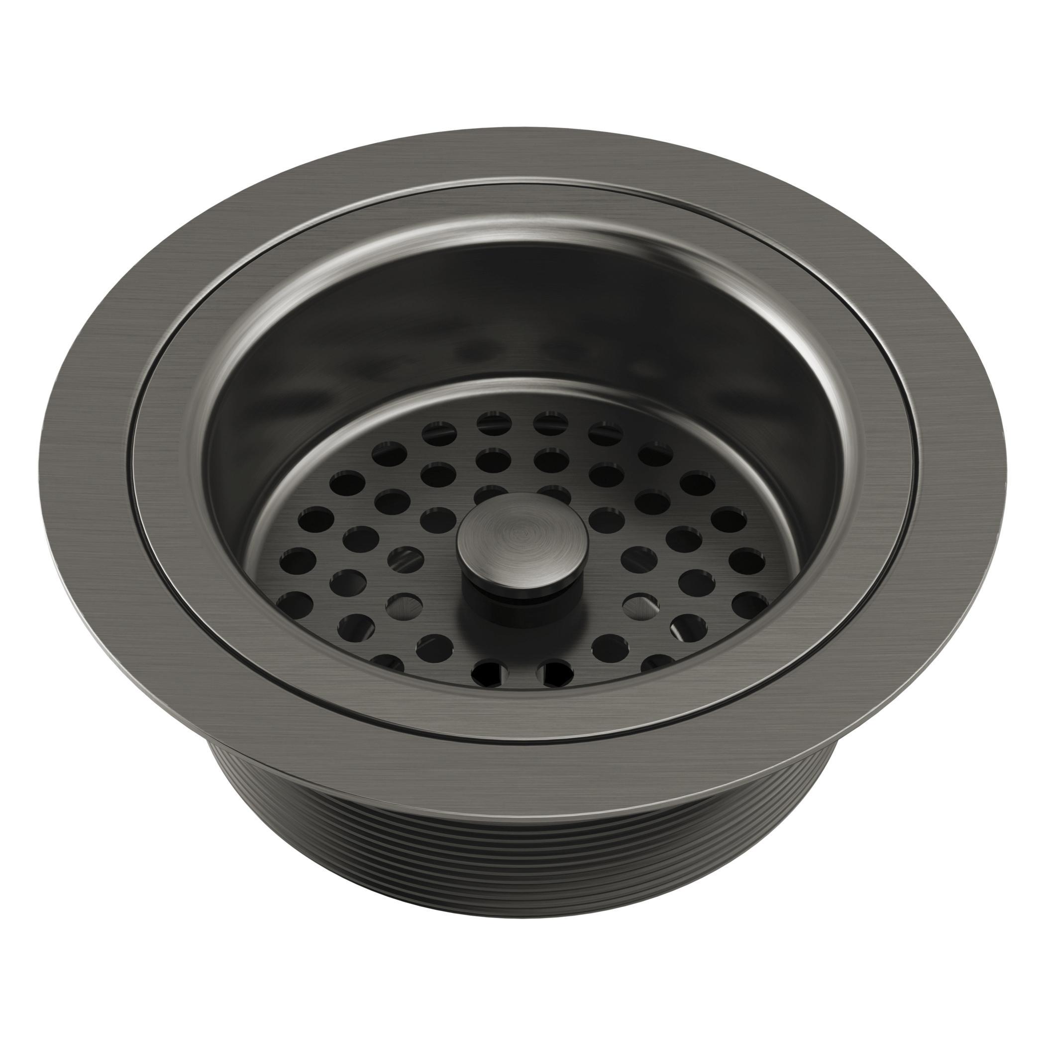 Brizo® 69052-SL Kitchen Sink Flange with Strainer, 4-1/2 in Nominal, 4-1/2 in OAL, Tailpiece Connection, Solid Brass, Luxe Steel, Import