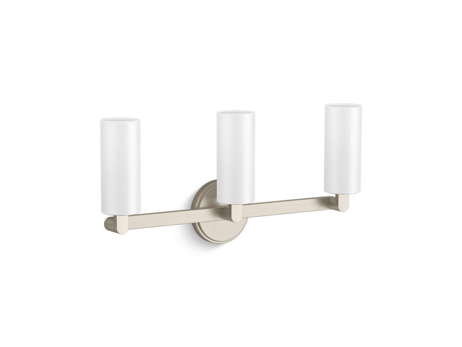 Kohler® 35874-SC03-BNL Sconce, (3) Lamps B11/T8 Lamp, 120 VAC, Brushed Nickel Housing