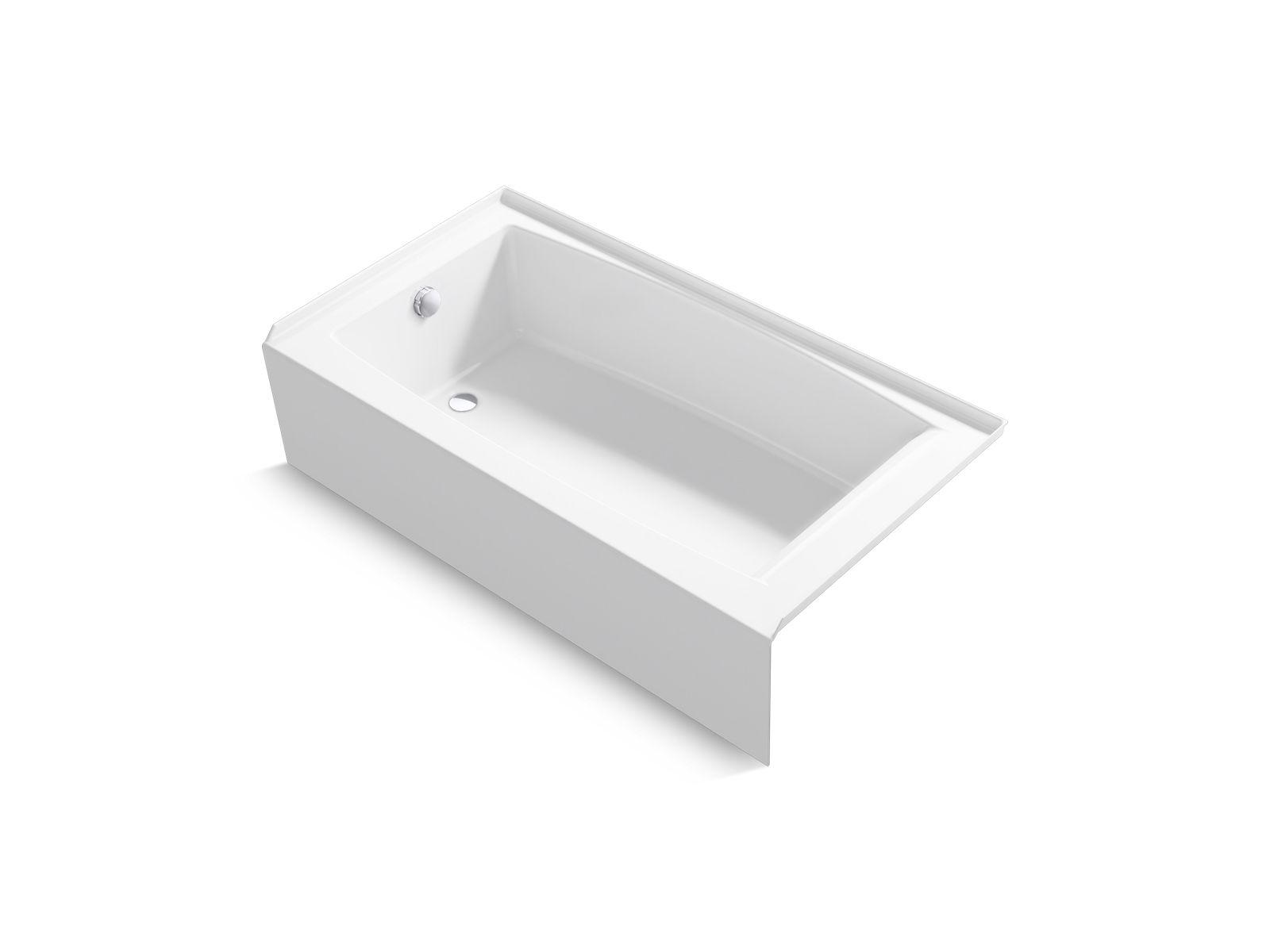 Kohler® 26108-LA-0 Entity® Bathtub, 60 in L x 32 in W, Left Drain, White
