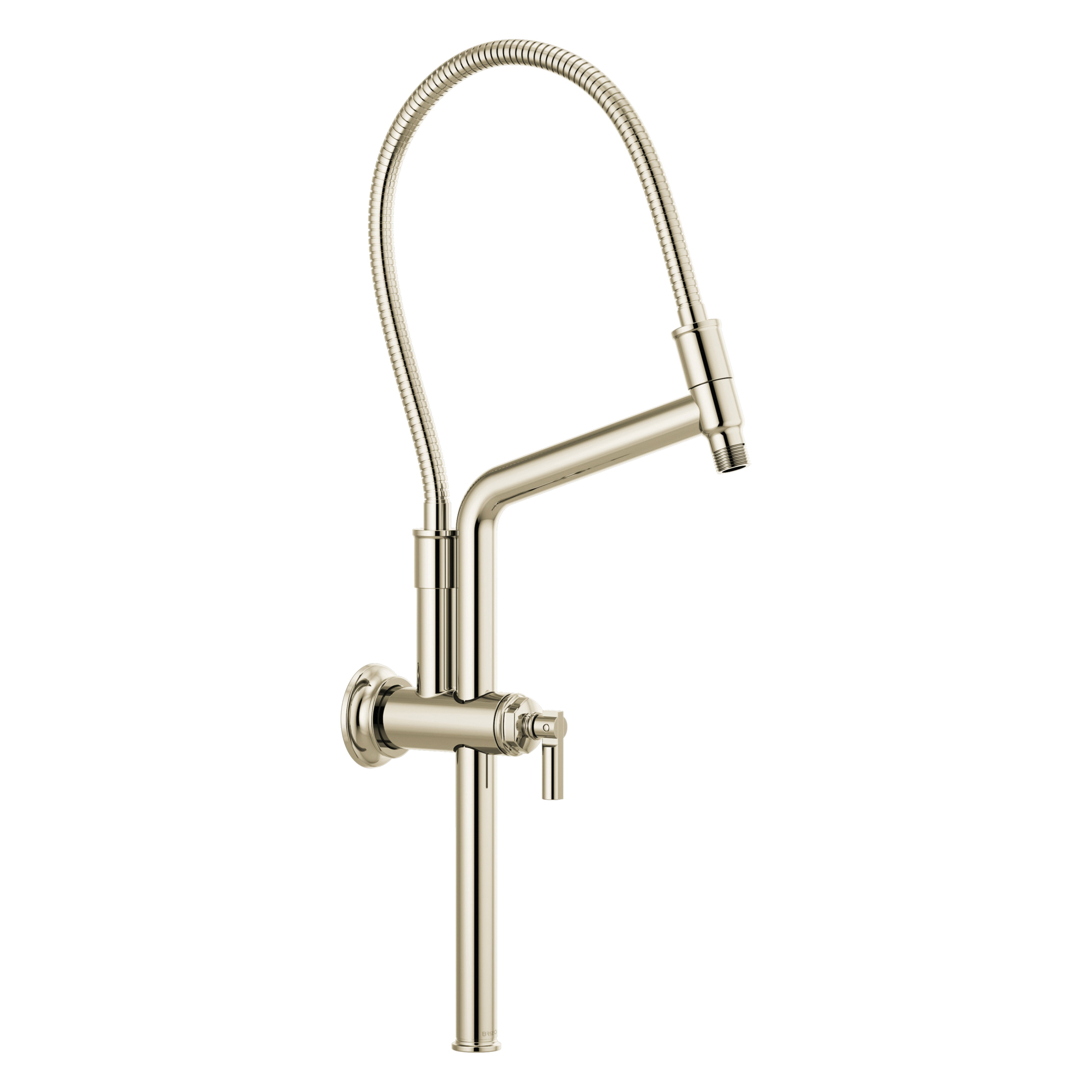 Brizo® 81376-PN Essential™ Shower Series Invari™ Classic Universal Slide Bar Shower Arm and Flange, 12-7/16 in L x 1-3/16 in W Arm, 1/2 in NPT, Import