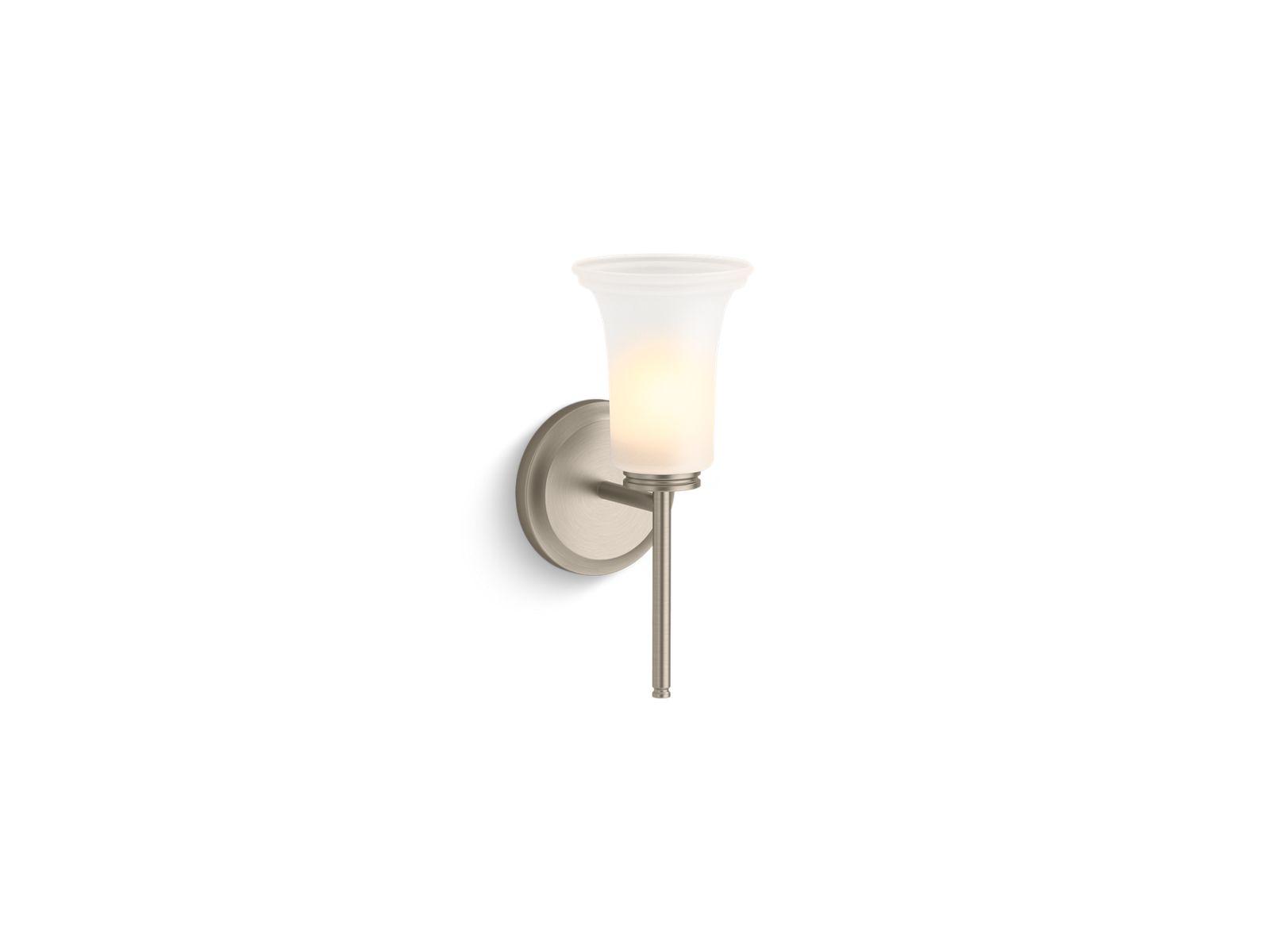 Kohler® 38404-SC01-BNL Bellera Sconce, (1) Lamps A19 Lamp, Brushed Nickel Housing