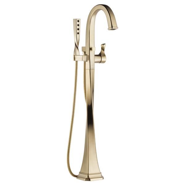 Brizo® T70130-GL Freestanding Tub Filler, Virage®, 2 gpm Flow Rate, Luxe Gold, 1 Handles, Domestic