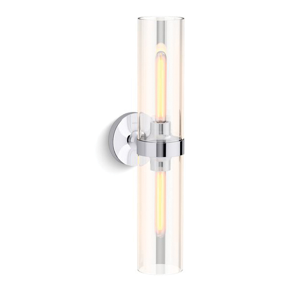 Kohler® 27263-SC02-CPL 27263-SC02 Purist Light Sconce, T10 Lamp, 120 VAC, Polished Chrome Housing, (2) Lamps