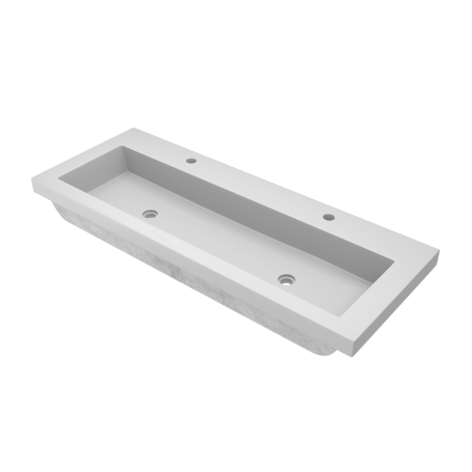 Native Trails NSL4819-P NativeStone® Trough 4819 Bathroom Sink, Rectangle Shape, 48 in L x 19 in W x 5 in H, Drop-In Mount, Natural Jute Fiber/Concrete, Pearl, Import