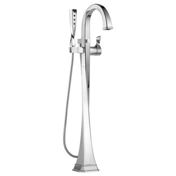 Brizo® T70130-PC Free Standing Tub Filler Trim, Virage®, 2 gpm Flow Rate, Polished Chrome, 1 Handles, Domestic