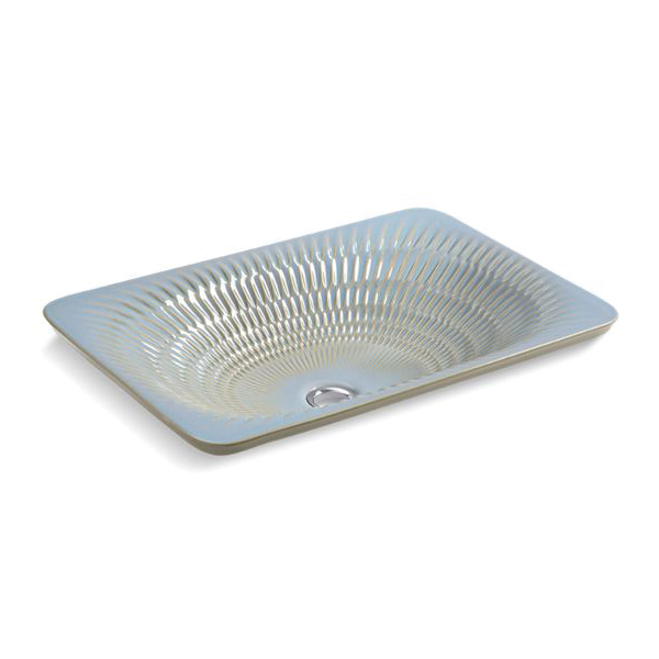 Kohler® 17916-RL-RB3 Derring® Vessel Bathroom Sink, Rectangular Shape, 21-1/8 in W x 14-9/16 in D x 6-1/8 in H, Above-Counter/Wall Mount, Vitreous China, Bluestone Rutile