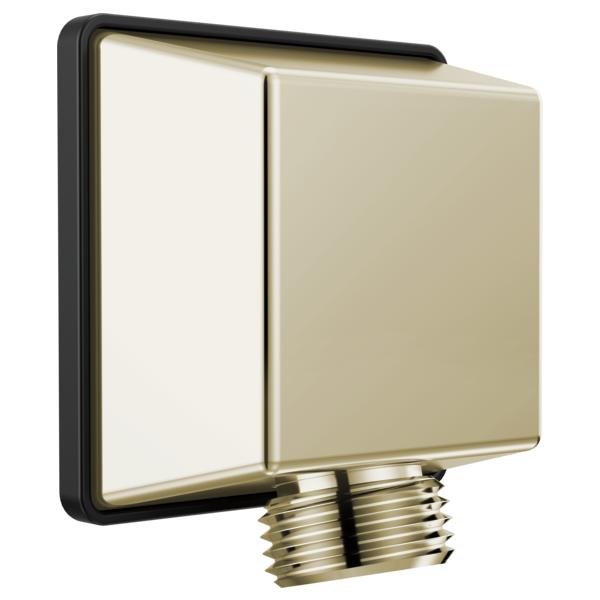 DELTA® 50570-PN-PR Square Universal Handshower Wall Elbow, 1/2 in Nominal, FNPT x NPSM End Style, Solid Brass, Import