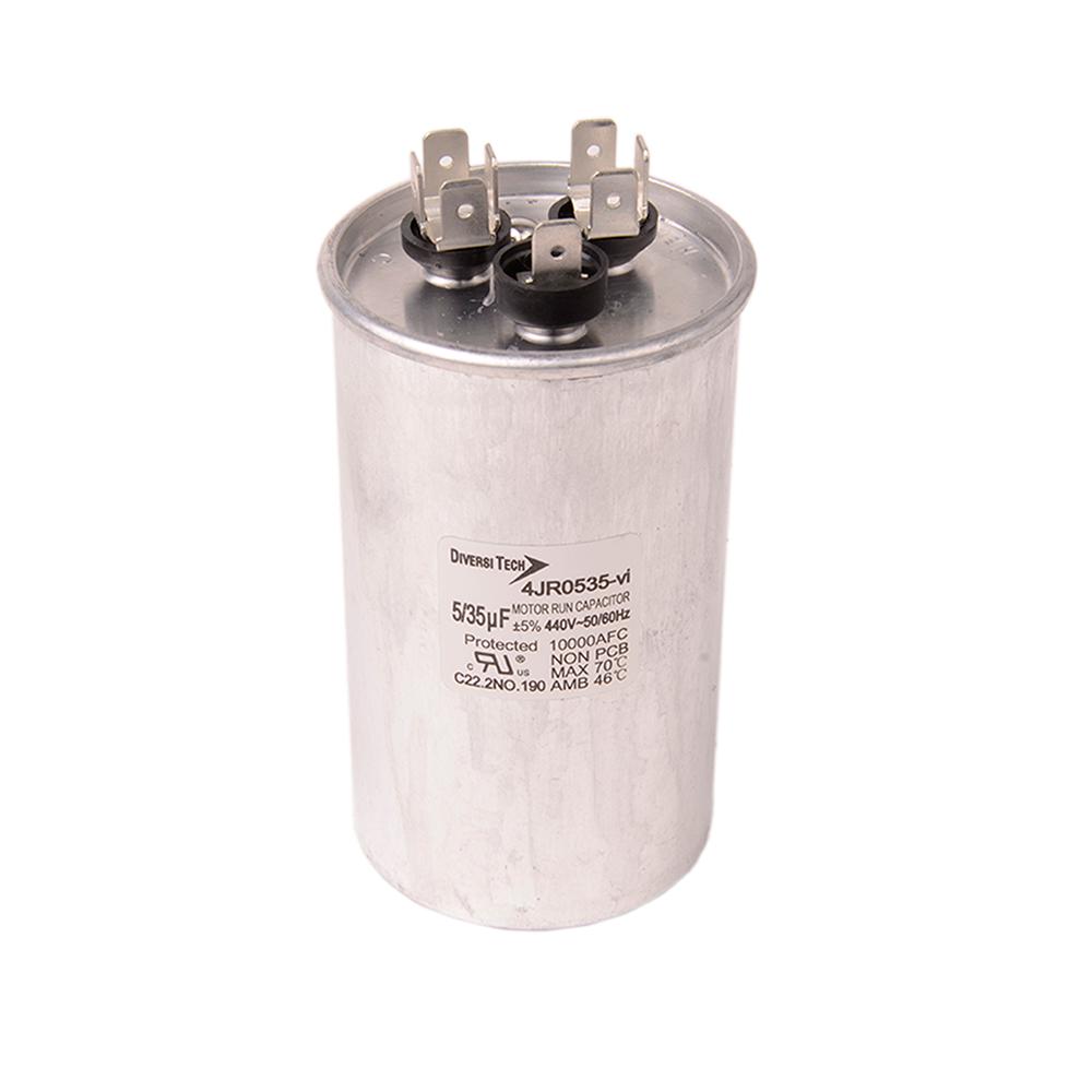 Diversitech 4JR0535 Dual Motor Run Capacitor, 35/5 uF, 400 VAC, Round
