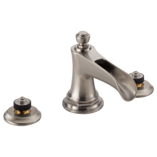 Brizo® 65361LF-NKLHP Rook™ Widespread Lavatory Faucet, Commercial, 1.5 gpm Flow Rate, 3 in H Spout, 6 to 16 in Center, Luxe Nickel, Pop-Up Drain, Import