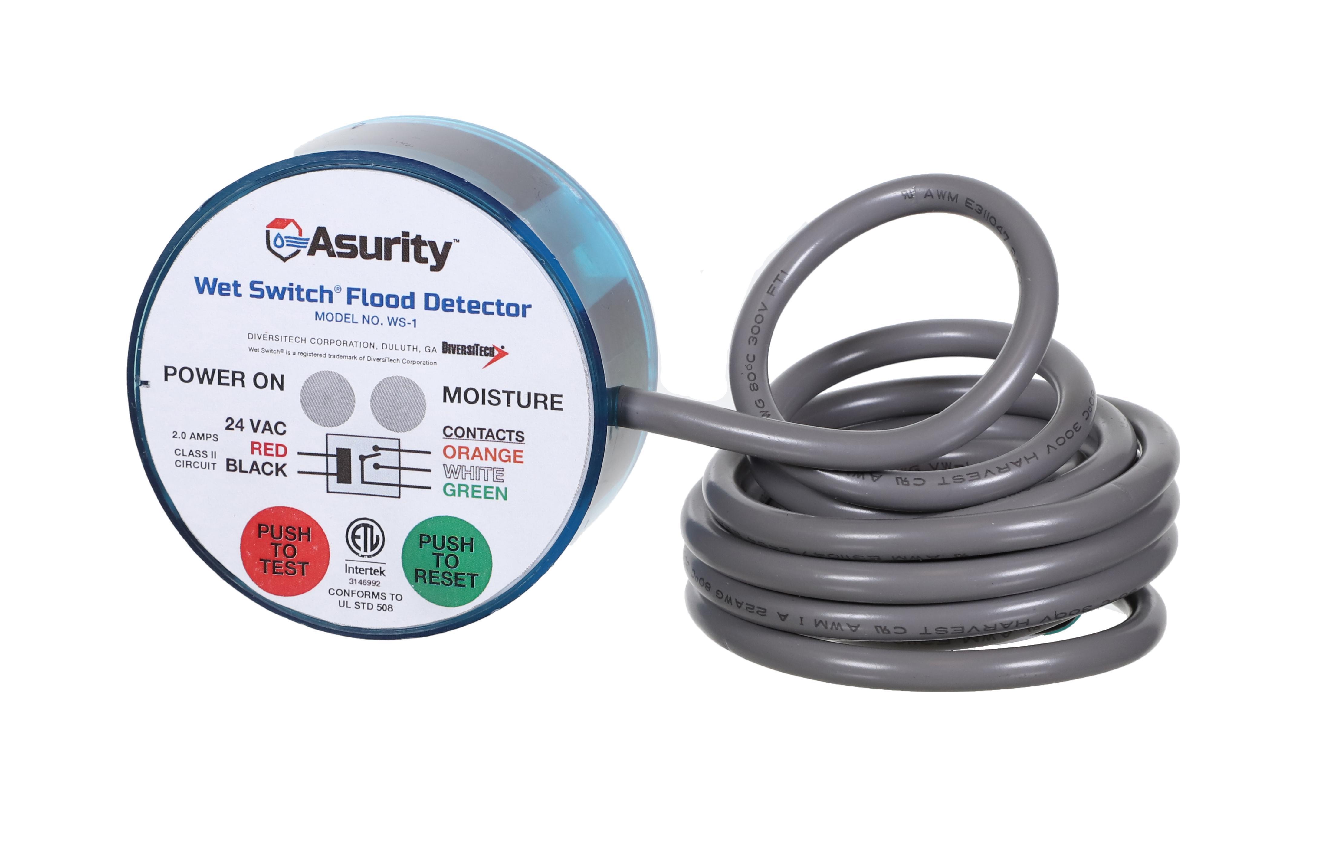 Diversitech Wet Switch&reg; WS-1 Flood Detector, 24 VAC, 1.5 W, 50/60 Hz, Import