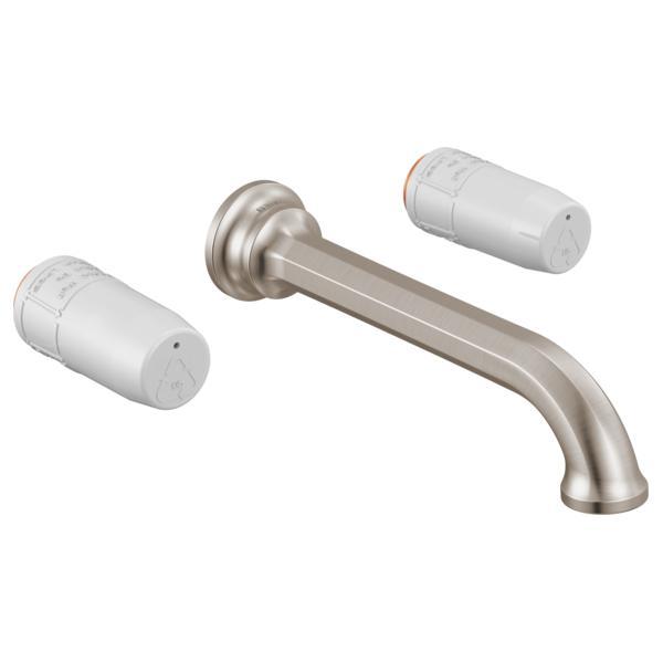 Brizo® T65865LF-NKLHP T65865LF Beauclere™ Handle Faucet, Commercial, 1.2 gpm Flow Rate, Luxe Nickel, 2 Handles, Grid Strainer Drain, Function: Lavatory