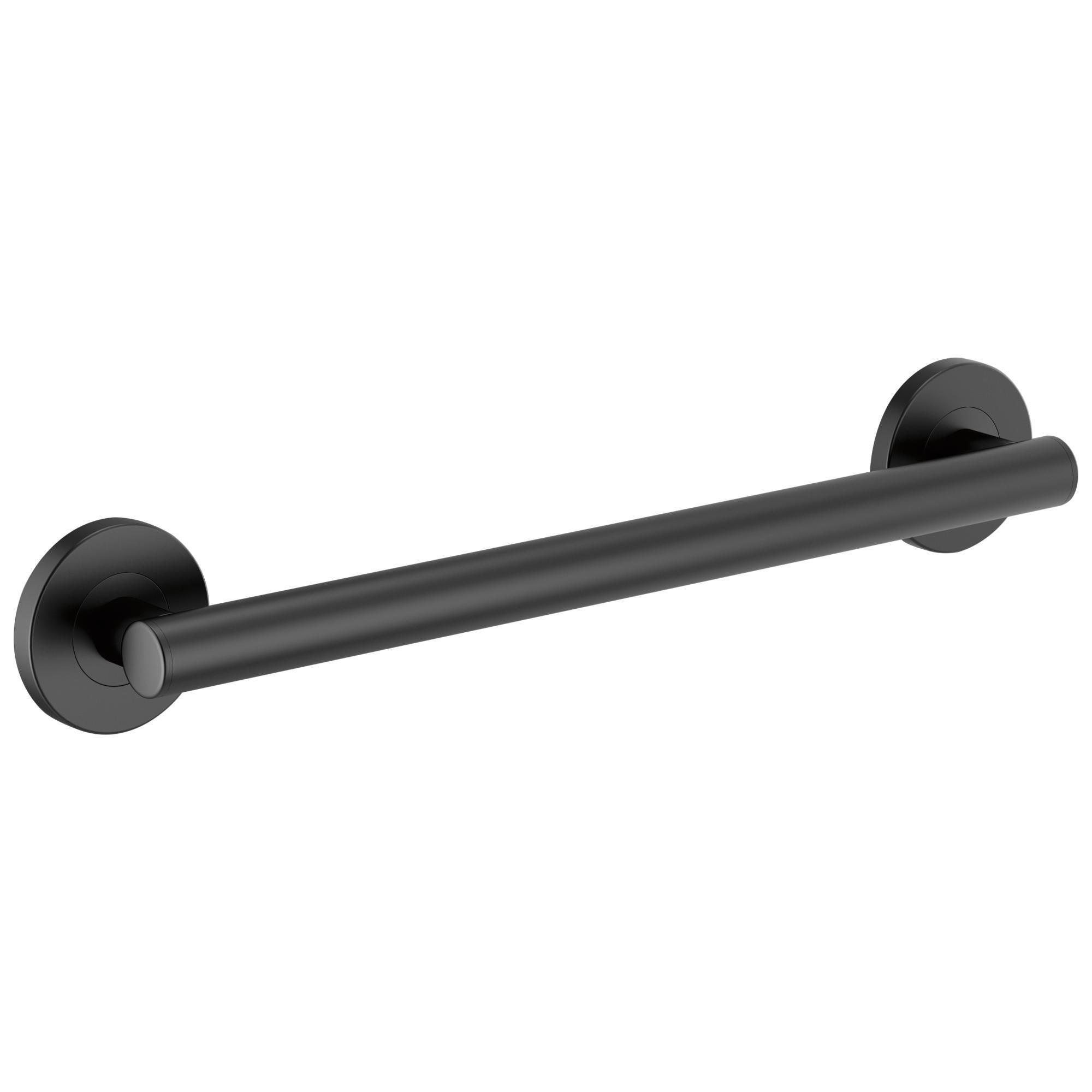 Brizo® 69475-BL Euro Round Decorative Grab Bar, 18 in L x 1-1/4 in Dia, Matte Black, Metal, Import