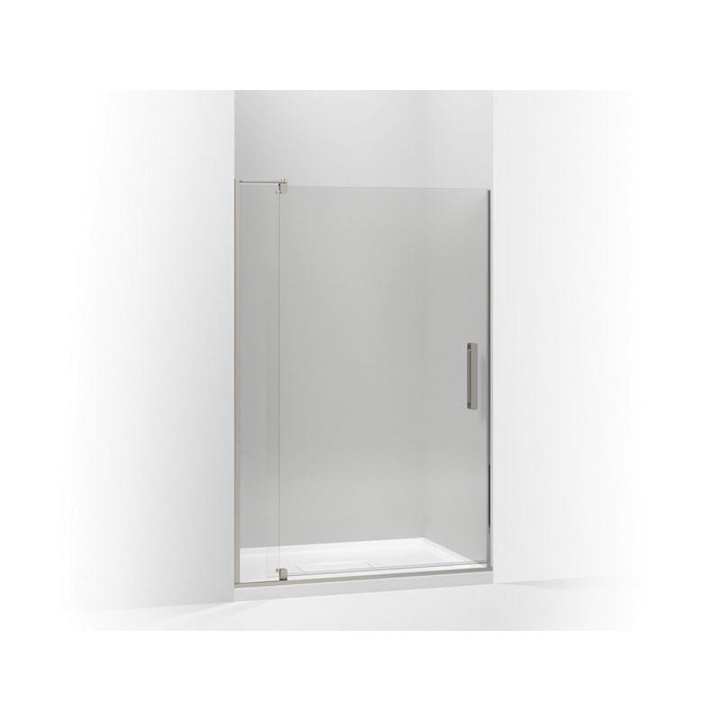 Kohler® 707541-L-BNK Pivot Shower Door, Crystal Clear Tempered Glass, Frameless Anodized Brushed Nickel Frame, 39-1/8 to 44 in Opening Width, 5/16 in THK Glass