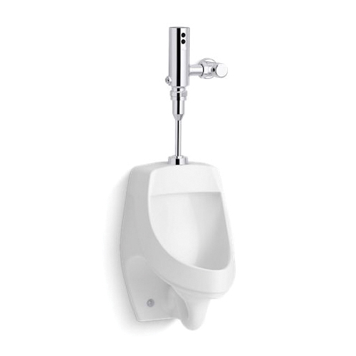 Kohler® PR5016-T2HS-NA Anti-Microbial Touchless Urinal With Mach® Tripoint® Flushometer, Dexter™, 0.5 gpf Flush Rate, Top Spud, Wall Mount