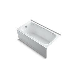 Kohler® 1150-LA-0 Bancroft® Bathtub With Integral Apron, Soaking Hydrotherapy, Rectangle Shape, 60 in L x 32 in W, Left Drain, White