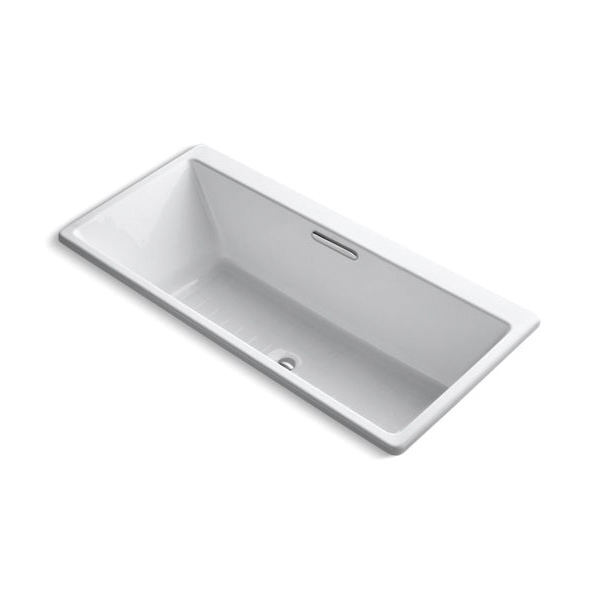 Kohler® 892-0 Reve® Bathtub, Soaking, Rectangular Shape, 67 in L x 36 in W, Center Drain, Enamel Coated/White