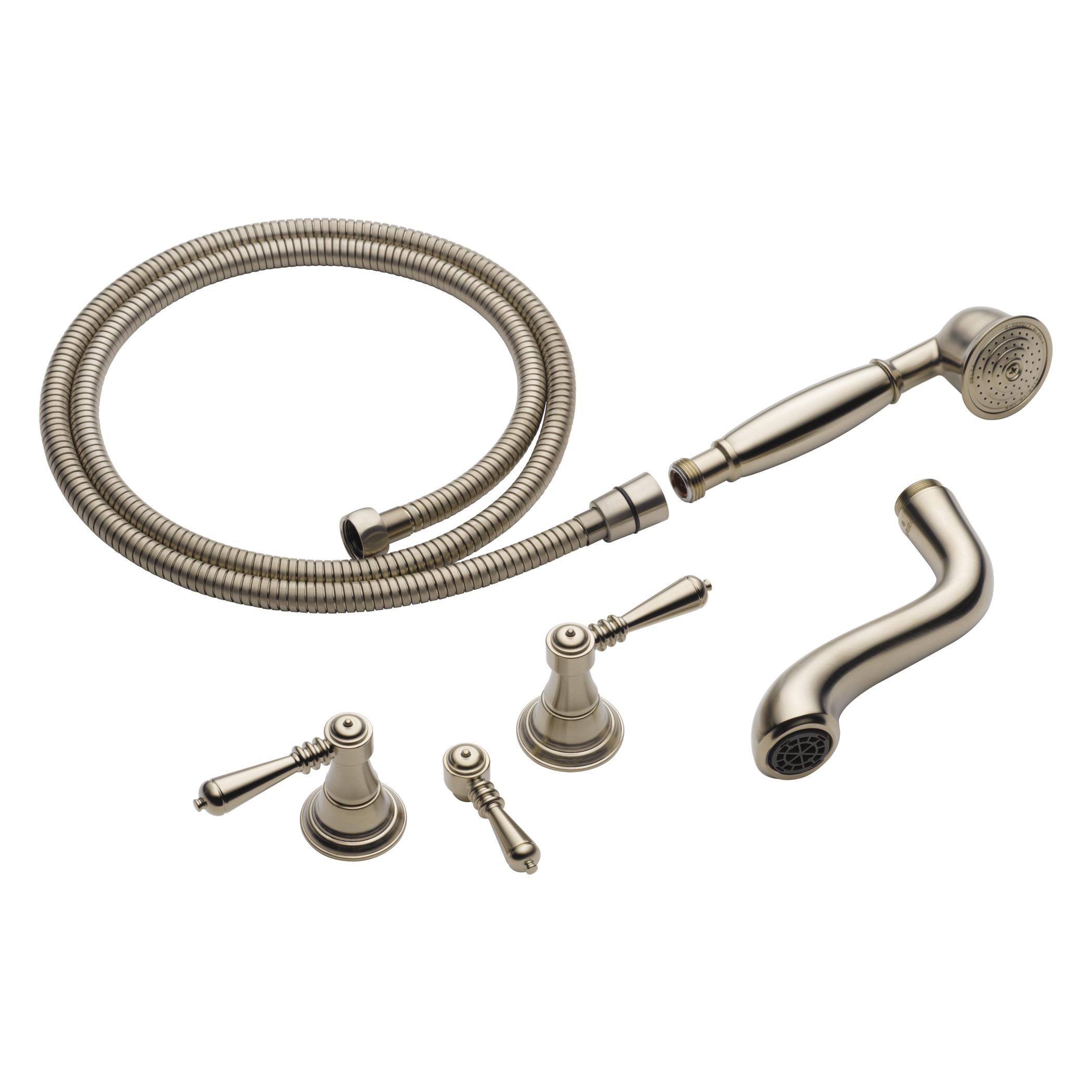 Brizo® T70336-BN Free Standing Tub Filler Trim, Tresa®, 2 gpm Flow Rate, 8 in Center, Brushed Nickel, 2 Handles, Domestic
