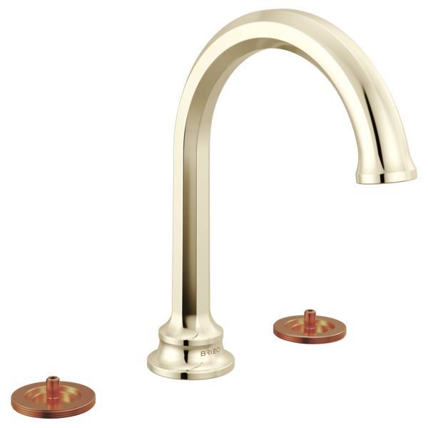 Brizo® 65365LF-PNLHP 65365LF Beauclere™ Widespread Bathroom Faucet, Commercial, 1.2 gpm Flow Rate, 5-1/2 in H Spout, Polished Nickel, 2 Handles