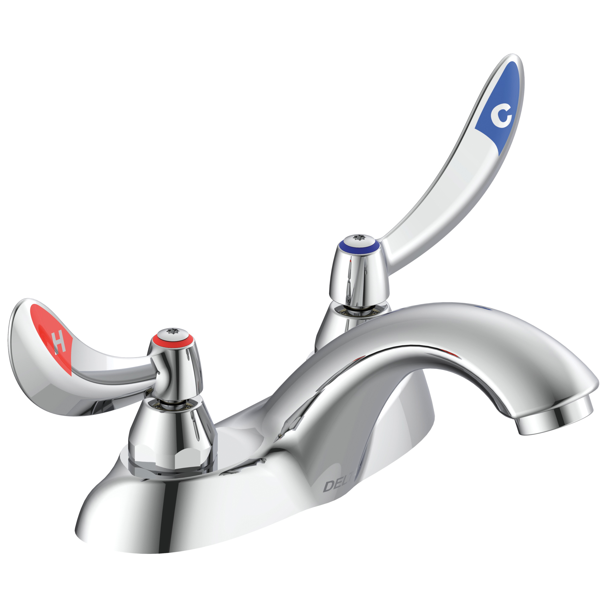 DELTA® 21C144-TI TECK® Heavy Duty Centerset Sink Faucet, Polished Chrome, 2 Handles, 1.5 gpm Flow Rate
