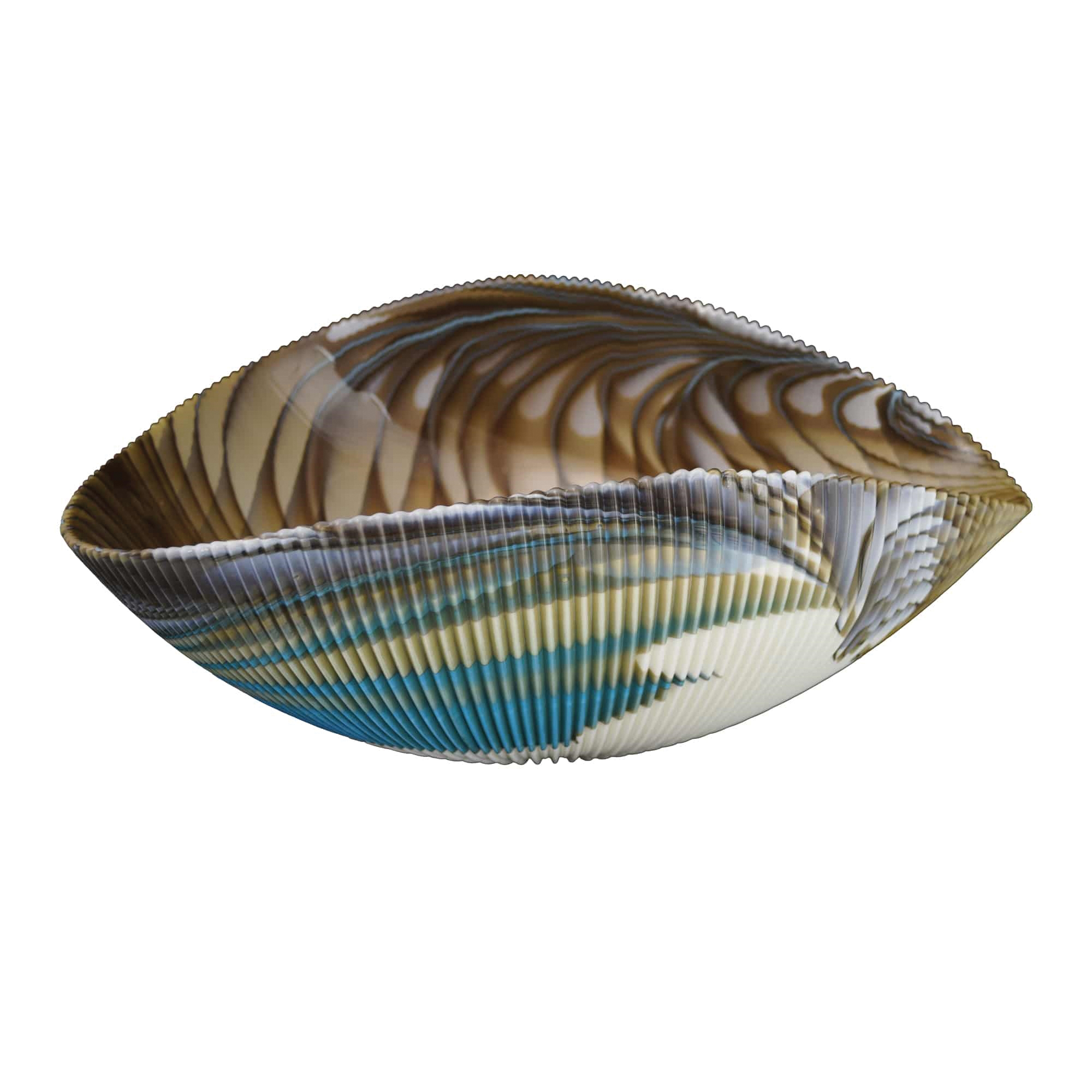Native Trails MG1912-SE Amalfi Murano Bathroom Sink, Asymmetrical Shell Shape, 17-1/2 in W x12 in D x 6-3/4 in H, Above-Counter Mount, Glass, Shoreline, Import