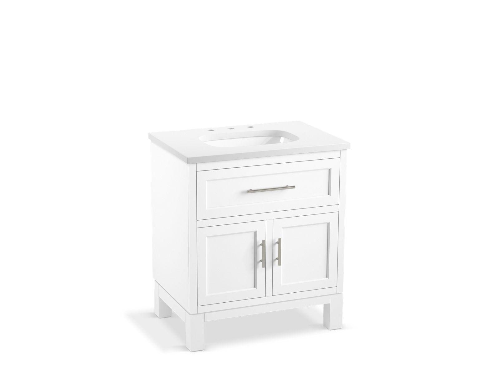 Kohler® 28380-ASB-0 Quo™ Vanity Cabinet with Sink and Top, 35-13/16 in OAH x 30 in OAW x 21-1/2 in OAD
