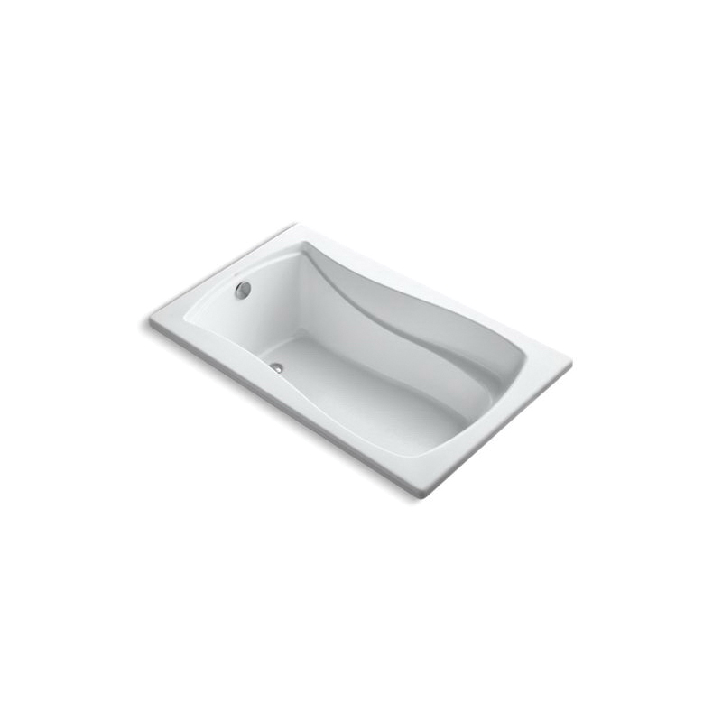 Kohler® 1242-0 Mariposa® Bathtub With Reversible Drain, Mariposa®, Soaking, Rectangle Shape, 60 in L x 36 in W, End Drain, White
