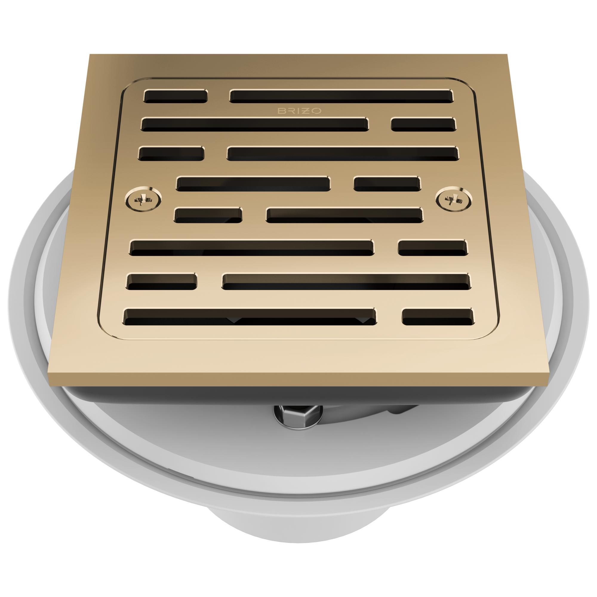 Brizo® BT062415-PG Square Shower Drain, 4 in Nominal, Import