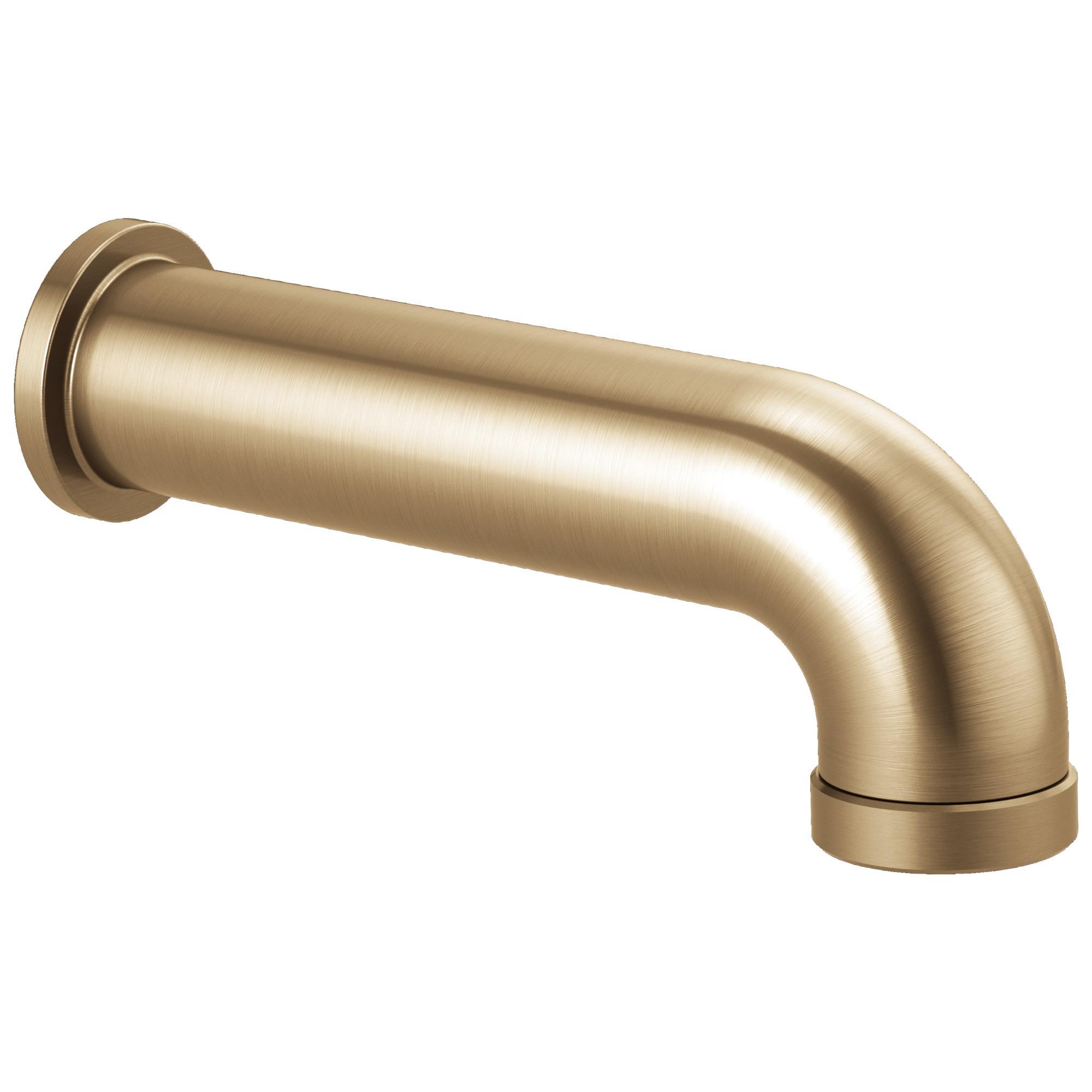 Brizo® RP81438GL Odin® Diverter Linear Pull-Down Round Tub Spout, 1-3/4 in Dia x 7-9/16 in L, For Use With Essential Shower, Solid Brass, Luxe Gold, Import