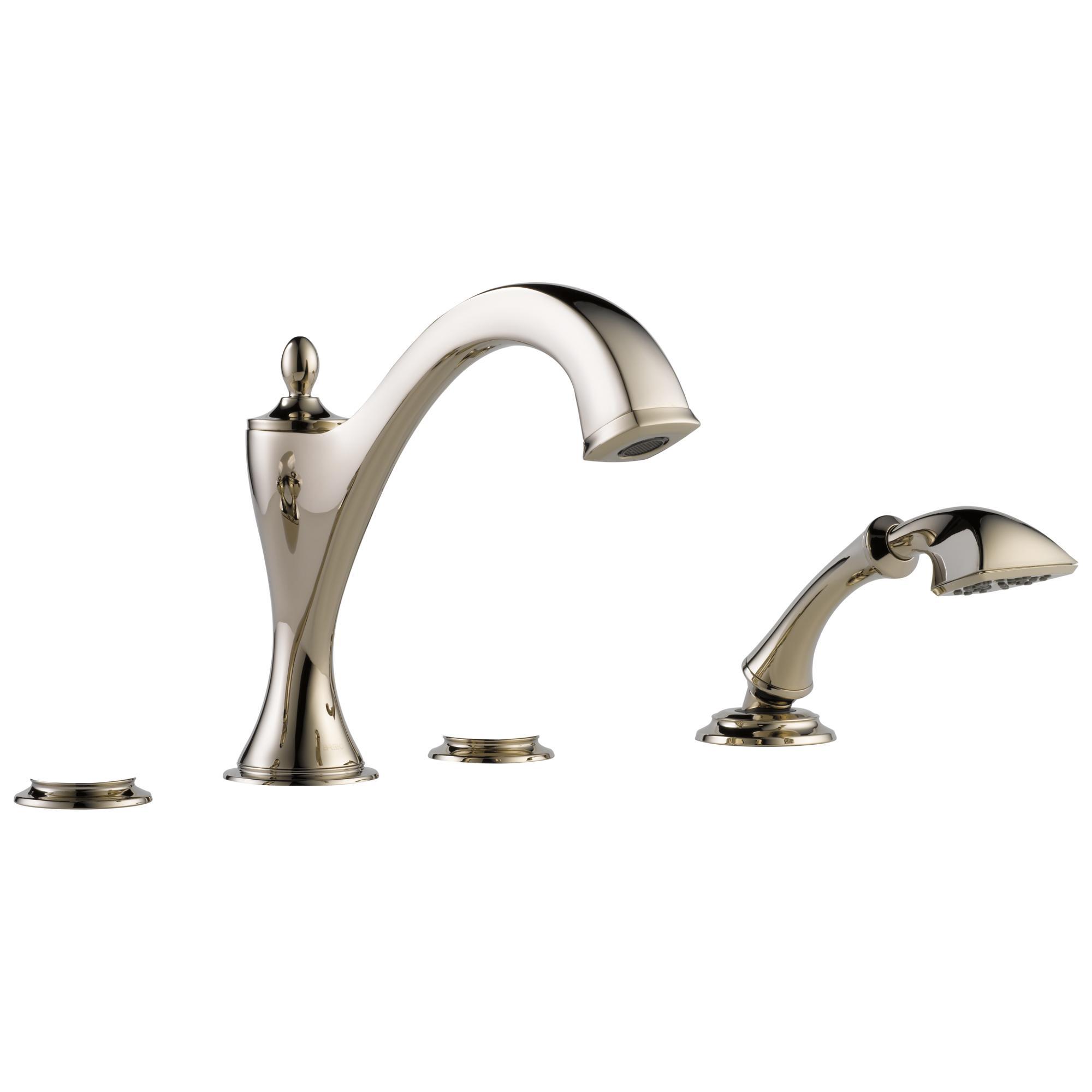 Brizo® T67485-PNLHP Roman Tub Trim, Charlotte®, 10 to 16 in Center, Polished Nickel, 2 Handles, Function: Traditional, Import