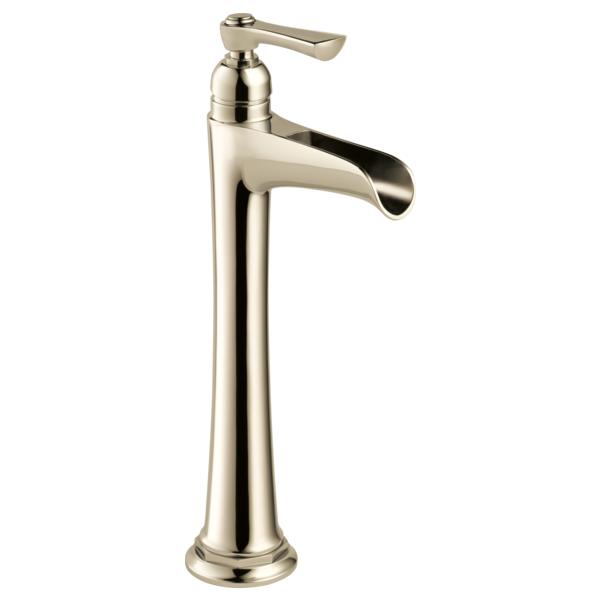Brizo® 65461LF-PN-ECO Vessel Lavatory Faucet, Rook™, Commercial, 5-7/16 in Spout, 10-1/4 in H Spout, Polished Nickel, 1 Handles, Import