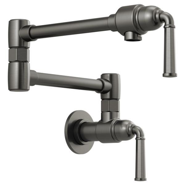 Brizo® 62874LF-SL Rook® Pot Filler, Commercial/Residential, 4 gpm Flow Rate, Swing Spout, Luxe Steel, 2 Handles, Import