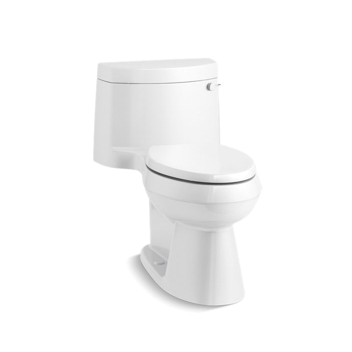 Kohler® 3619-RA-0 1-Piece Toilet, Cimarron® Comfort Height®, Elongated Bowl, 12 in Rough-In, 1.28 gpf, White